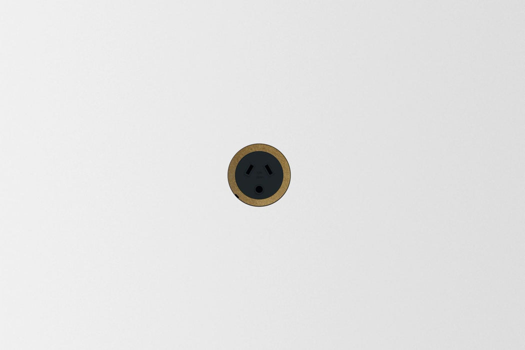 ZETR 48 Carbon Black outlet round pin in aged brass