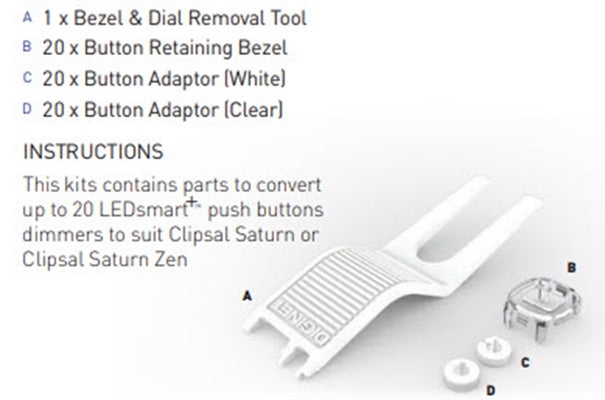 Diginet Adaptor kit for LEDsmart+Push Button Dimmers/Switches/Timers