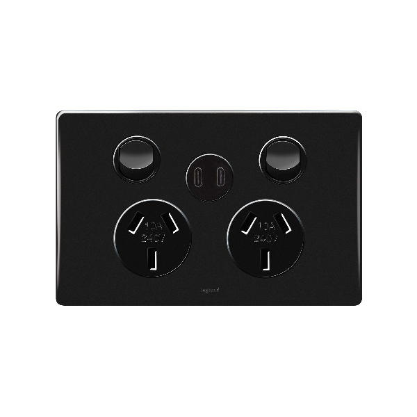 Black USB outlet