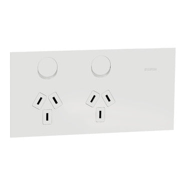 clipsal solis horizontal double powerpoint white ceramic  1025 WC