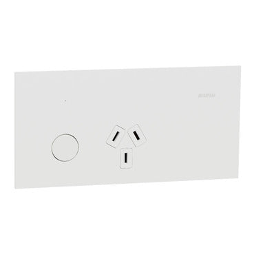 Clipsal Solis ZigBee, Wiser Connected Horizontal Double Powerpoint White Ceramic