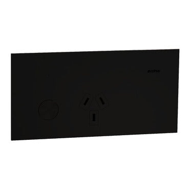 Solis ZigBee, Wiser Connected Horizontal Double Powerpoint Ebony Aluminium