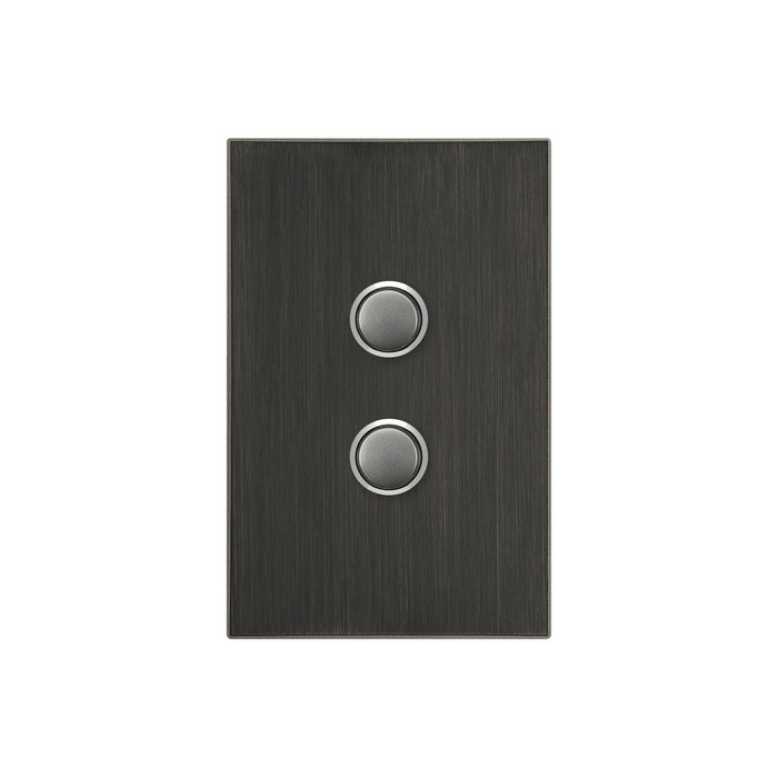 Clipsal Saturn Series 2 Gang Switch Plate - Cover Only, Horizon Black