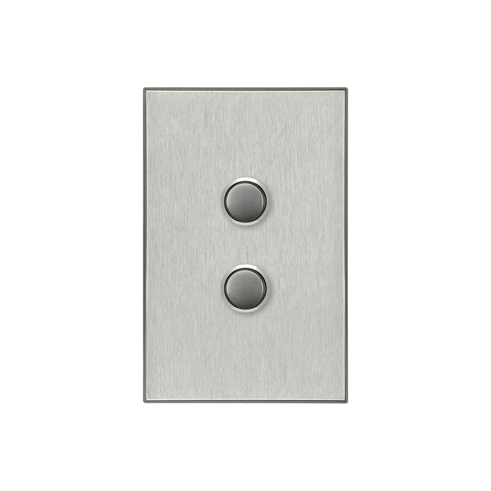 Clipsal Saturn Series 2 Gang Switch Plate - Cover Only, Horizon Silver