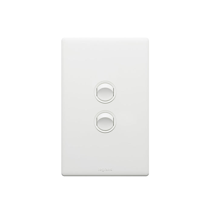 Legrand Excel Life Dedicated Plate 2 Gang Switch, Available in 5 Colours
