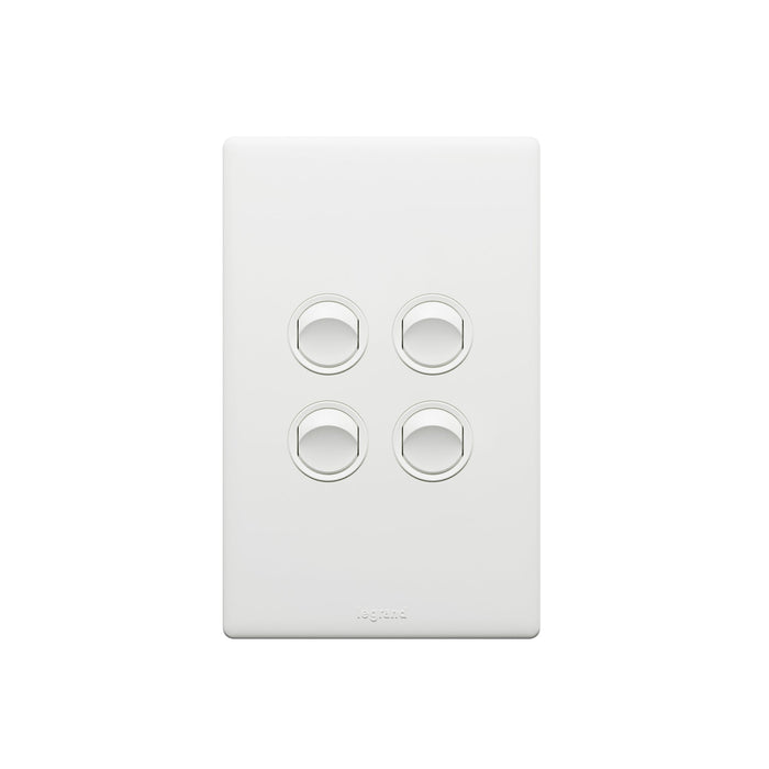 Legrand Excel Life Dedicated Plate 4 Gang Switch, Available in 5 Colours