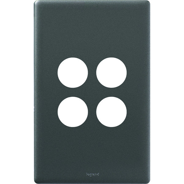 Legrand Excel Life 4 Gang Switch Plate - Cover Only, Available in 4 Colours
