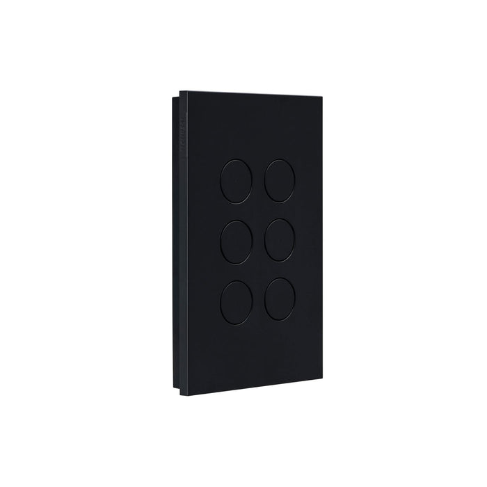 clipsal saturn zen grid plate assembly 6 gang black