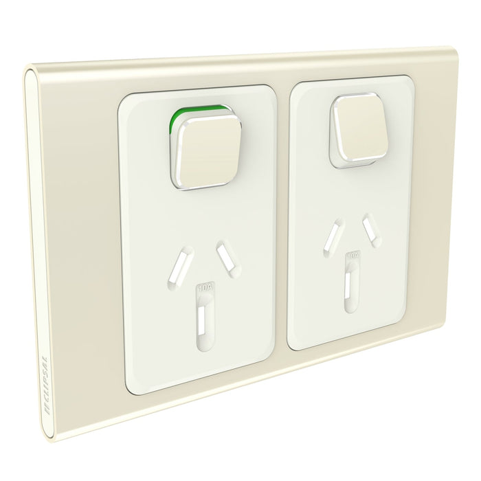 Clipsal Iconic Styl Double Powerpoint Outlet 10a - Skin Only, Crowne
