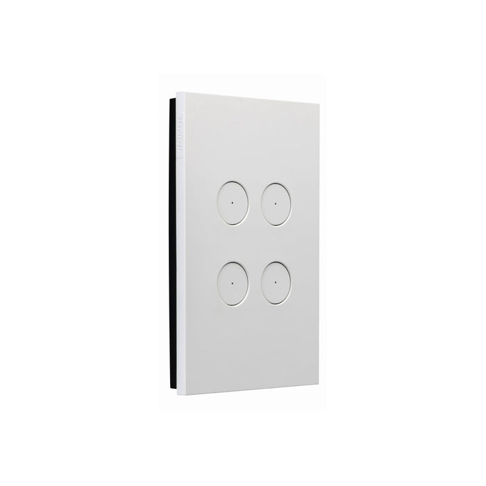 Clipsal Saturn Zen Switch 4 Gang Push Button LED, Matt White