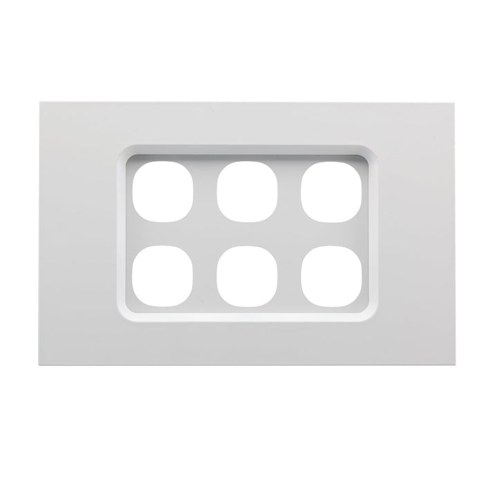 clipsal saturn zen grid plate assembly 6 gang white 30 series mechs