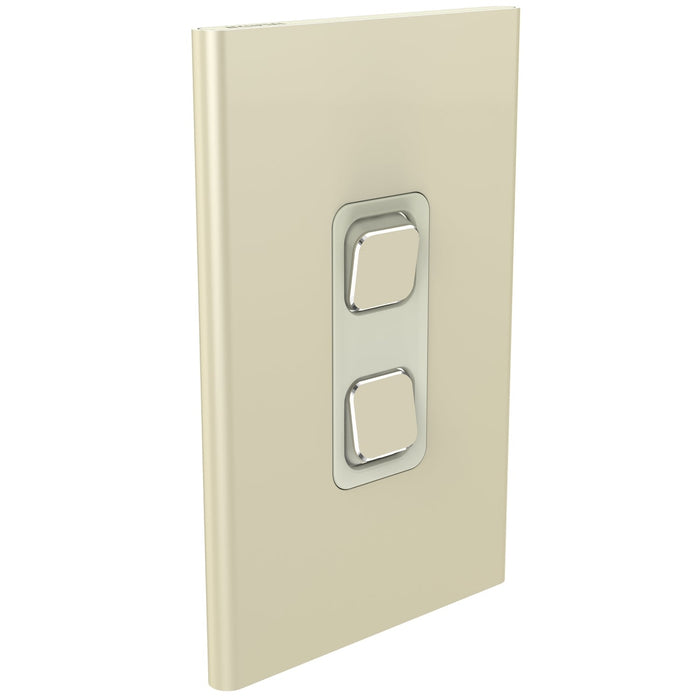Clipsal Iconic Styl 2 Gang Switch Plate - Skin Only, Crowne