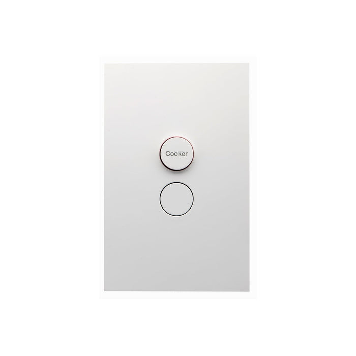 Clipsal Saturn Zen Double Pole Cooker Switch 32a 415v, Matt White