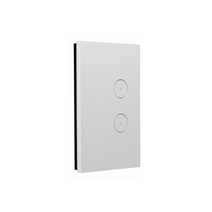 Clipsal Saturn Zen Switch 2 Gang Push Button LED, Matt White